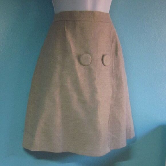 Phillip Lim 3.1 Silk Lined Tan Linen Skirt Size 0  with 28" Waist Rear Zipper - Picture 3 of 10